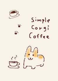เรียบง่าย Corgi กาแฟ สีเบจ