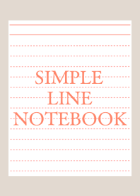 SIMPLE ORANGE LINE NOTEBOOKj-BEIGE-WHITE