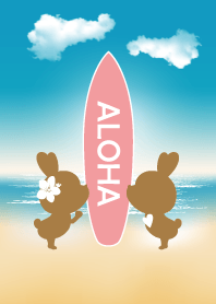 suntan rabbits and surfboard ALOHA 11.