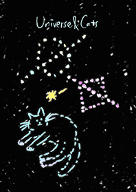 手書き宇宙と猫