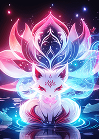 Fantasy nine-tailed fox by lotus lake