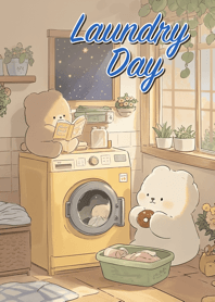 Bear's Cozy Laundry Day
