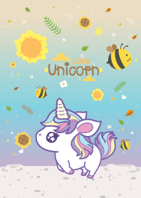Unicorn Sunflower Bee Cute Lovely