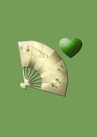 Lucky cherry romantic fan green