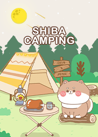 shiba inu -mountain camping/beige