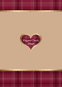 Elegant Check Heart Bordeaux