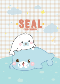 แมวน้ำอุ๋งๆ ลายสก๊อตน่ารัก สีฟ้า