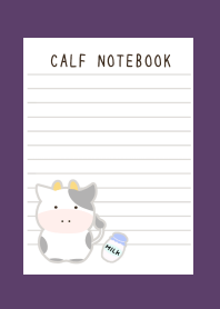 CALF NOTEBOOK-DEEP PURPLE
