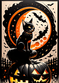 浮世絵万聖節猫 e38782