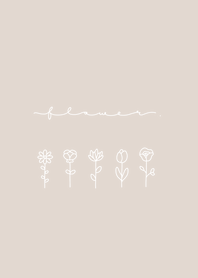 5 flowers /beige