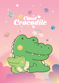 จระเข้ เมฆสีชมพูพาสเทล
