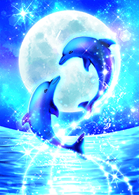 Rising luck Blue moon and double dolphin