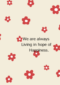 flower pattern / red beige