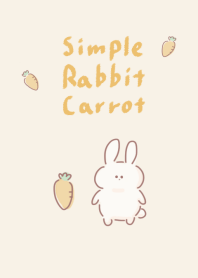 Simple Rabbit Carrot Heart Beige