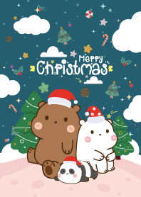 Three Bear Kawaii Christmas Day Night