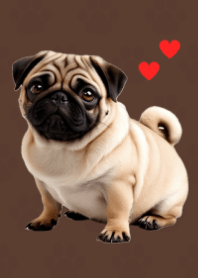 可愛いパグの着せ替え Brown 01