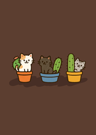 Cats who like cacti-Dark Brown