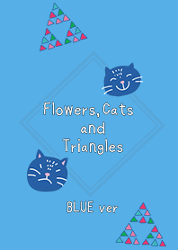 [蓝色]花，猫和三角形