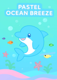 Playful Dolphin in Pastel Sea(Blue03)