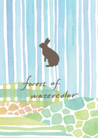 Forest of watercolor -rabbit-