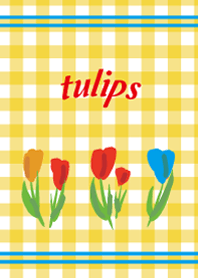 Tulip & Gingham Check colorful