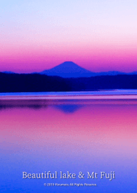 美麗的湖和富士山