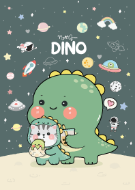 Dino & Cat Cute : Night Green
