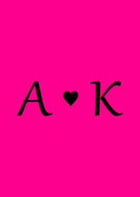 Initial "A & K" Vivid pink & black.
