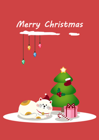 Merry Christmas.Lucky cat(white)
