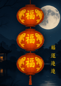 Double Fish Red Lantern - Endless Luck