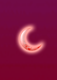Beautiful Crescent Moon Red Tonight Line Theme Line Store