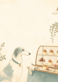 Teal Borzoi Fig Pudding Shelf