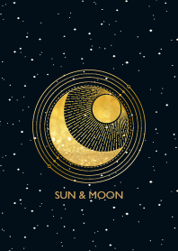 金色光輝 太陽和月亮天體圖標