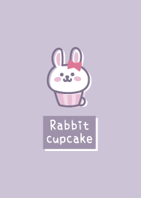Rabbit cupcake <Ribbon> purple