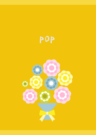 ポップな花束 黄色