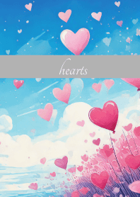 Sky and Hearts on white