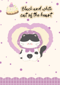 Black and white cat of the heart2