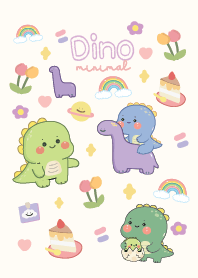 ไดโนน่ารัก มินิมอลสีม่วง