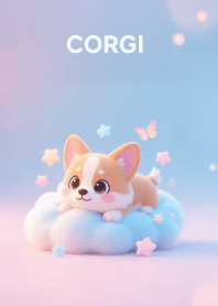 Lovely Corgi Dog in Cloud Theme