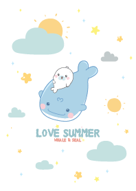 Whale&Seal Love Summer Kawaii