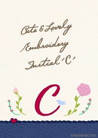 Cute & Lovely embroidery Initial 'C'