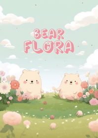 cute bear in flower garden 2