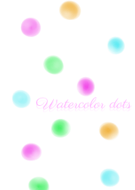 水彩の水玉柄