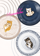 Shiba dogs on pottery plates