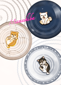 Shiba dogs on pottery plates