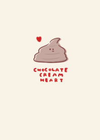 simple chocolate cream heart beige