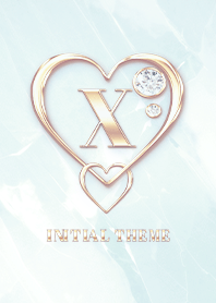 [ X ] Heart Charm & Initial - Blue 2