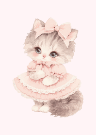 Fluffy Friend | Long-Haired Cat 02| Pink