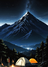 山中露營 夜晚 bwLDH