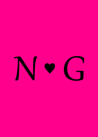Initial "N & G" Vivid pink & black.